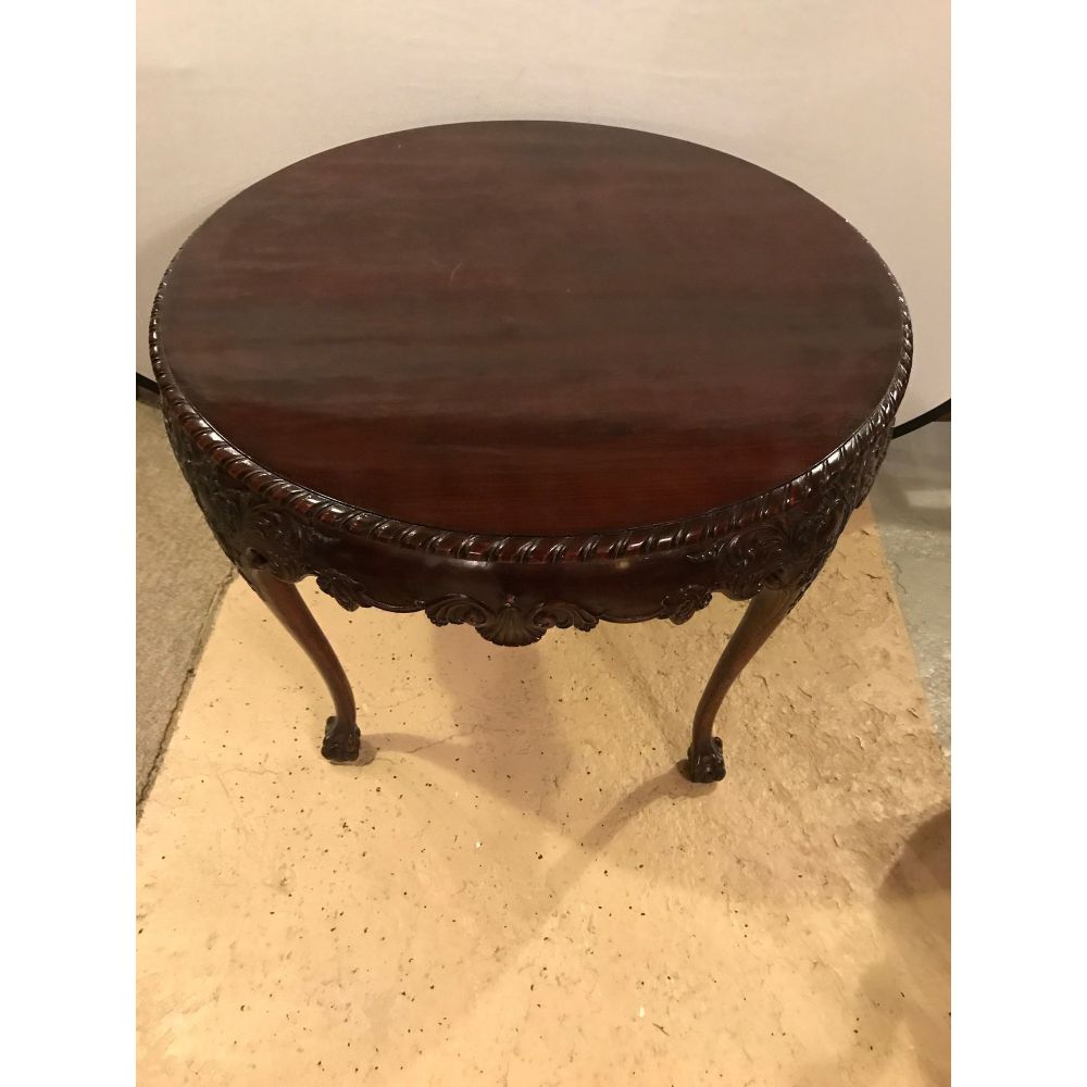 Georgian Centre Table, Circular on Ball and Claw Feet with Cabriole Legs