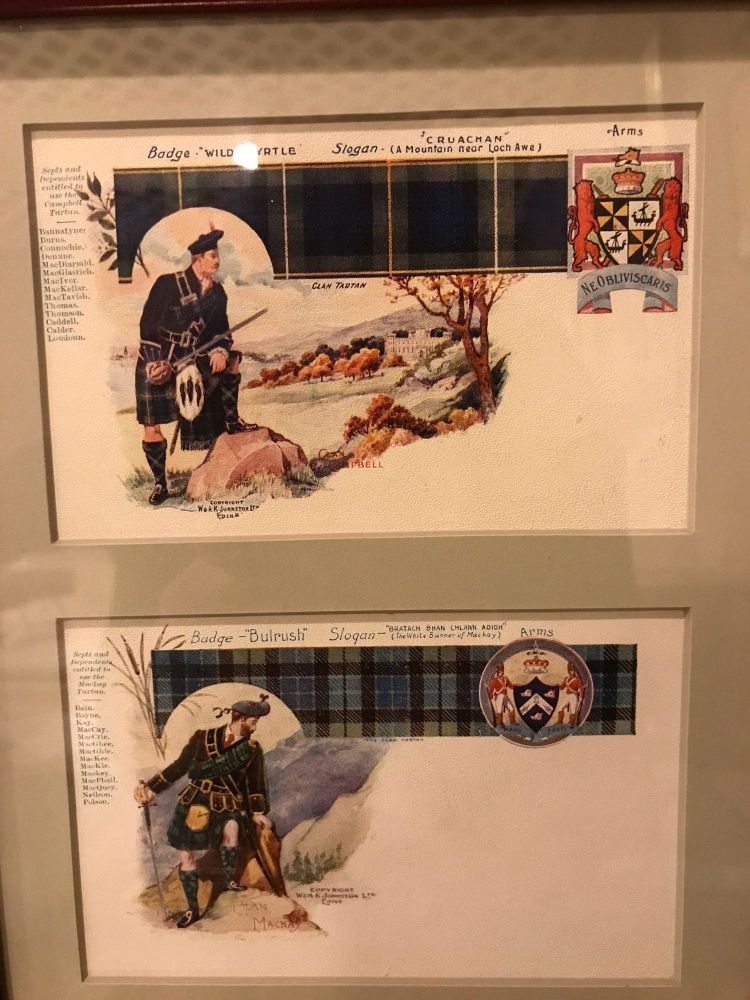 Set of 12 Custom Finely Framed Scottish Postcards, Vintage Catherine Reiss Inc