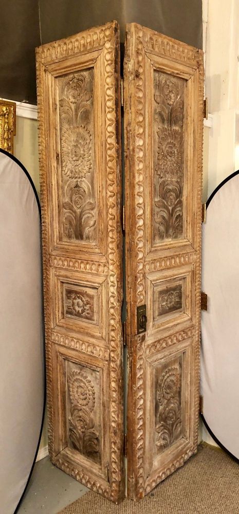 Pair of 19th Century Monumental Folk Art Doorways Mounted as Room Divider