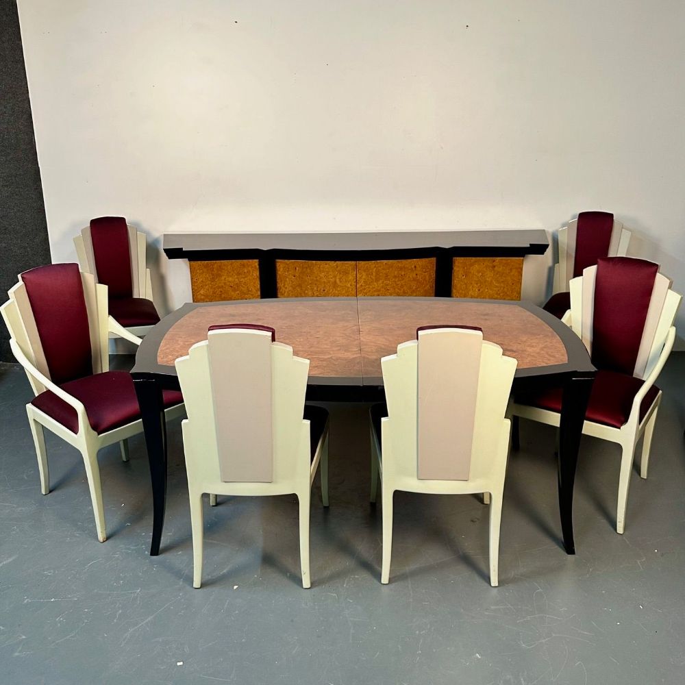 Vladimir Kagan Eva Dining Set, Sideboard, Table, Six Chairs, Labeled, Provenance