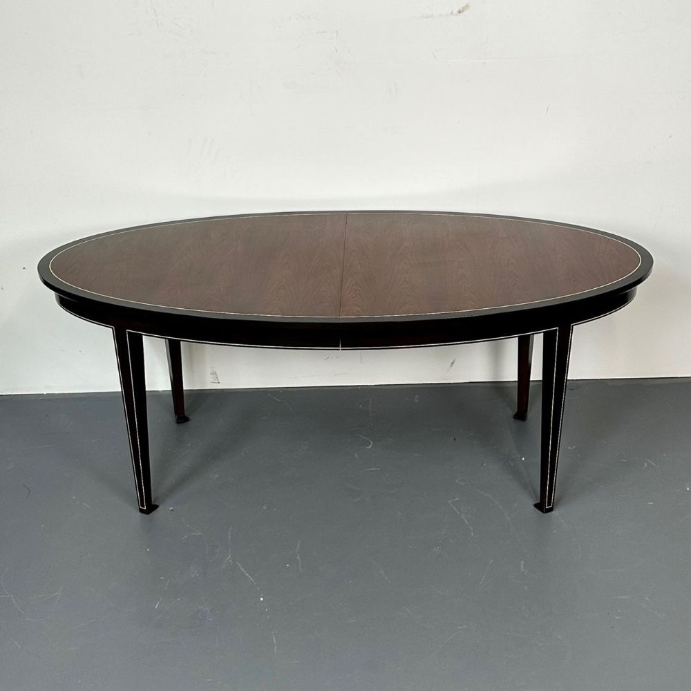 Mid-Century Modern Rosewood & Ebony Dining Table, Dunbar, Art Deco Style