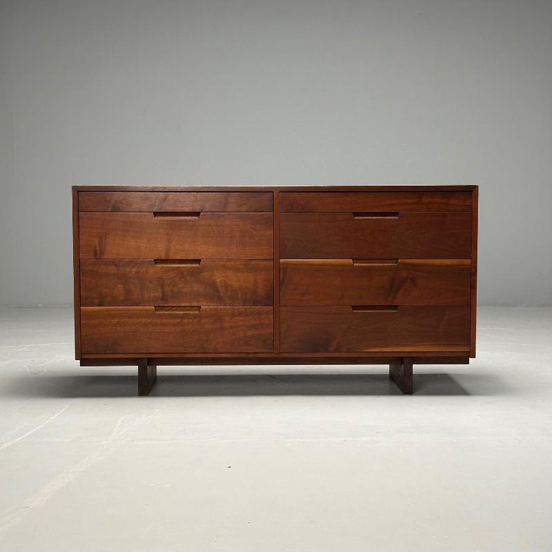 George Nakashima, Mid-Century Modern, Double Chest of Drawers, Sap Walnut