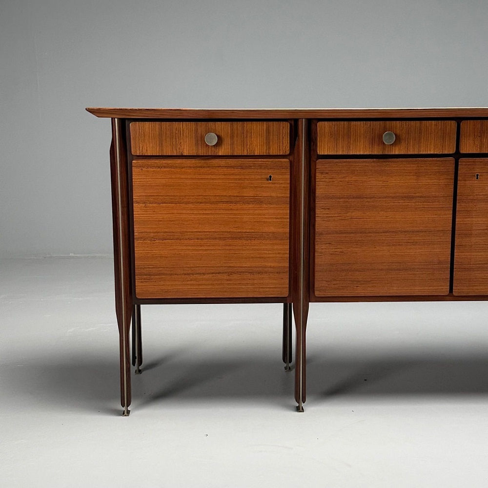 Italian Mid-Century Modern, Monumental Sideboard, Rosewood, Walnut, Italy, 1960s