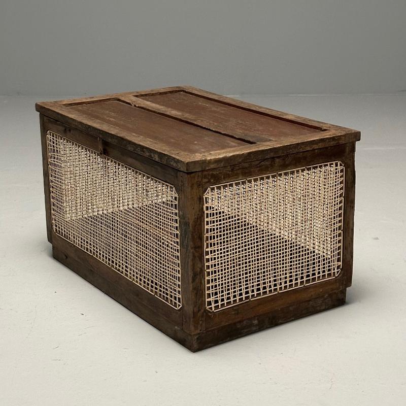 Pierre Jeanneret, French Mid-Century Modern Storage Chest, Cane, Teak, Chandigarh