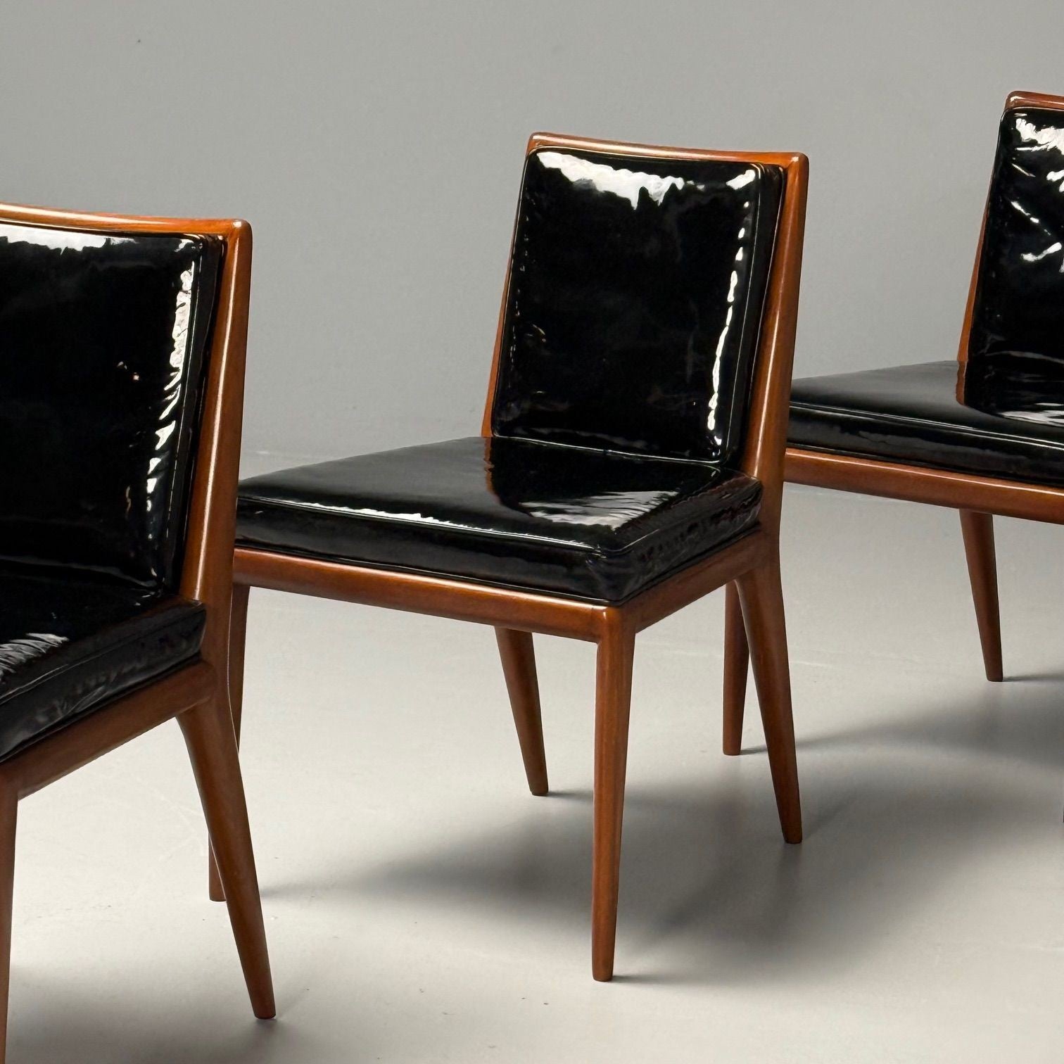 T.H. Robsjohn Gibbings, Widdicomb, Mid-Century Modern, Six Dining Chairs, Walnut