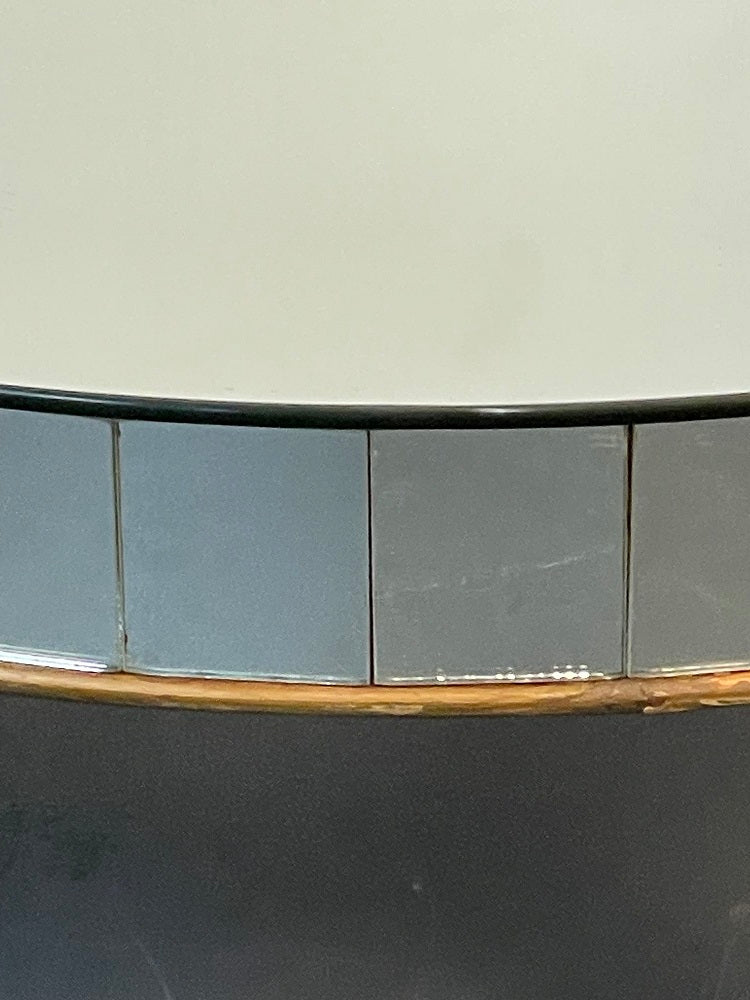 Art Deco Style Mirrored Circular Coffee / Cocktail / Low Table, Distressed