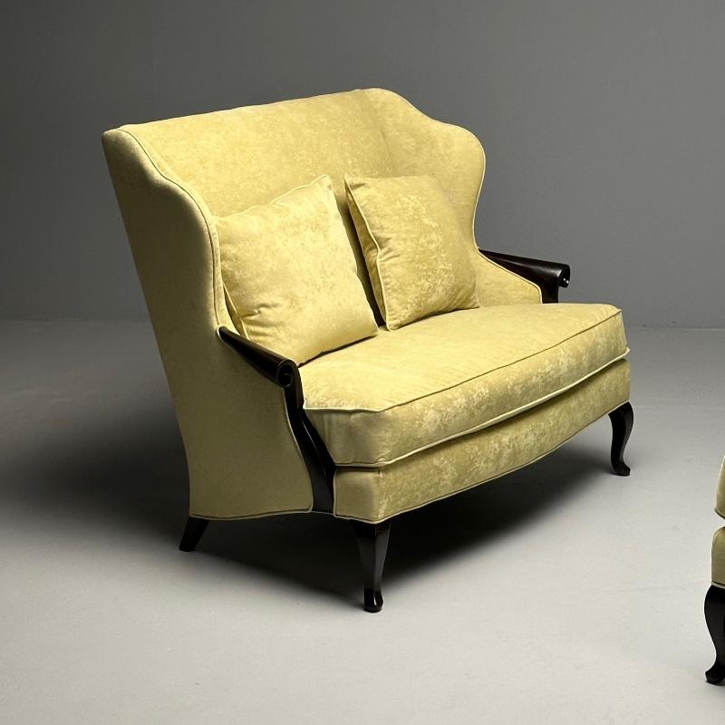 Christopher Guy, Contemporary, Sofas, Celadon Velvet, Mahogany, USA, 2010s