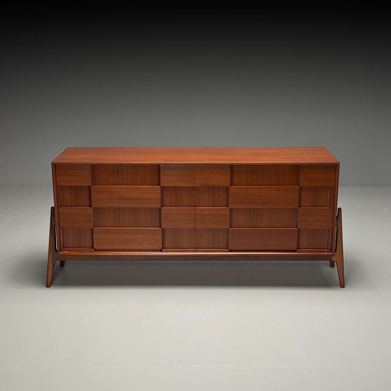 Jorgen Clausen, Danish Mid-Century Modern, Sculptural Dresser, Teak, 1960s