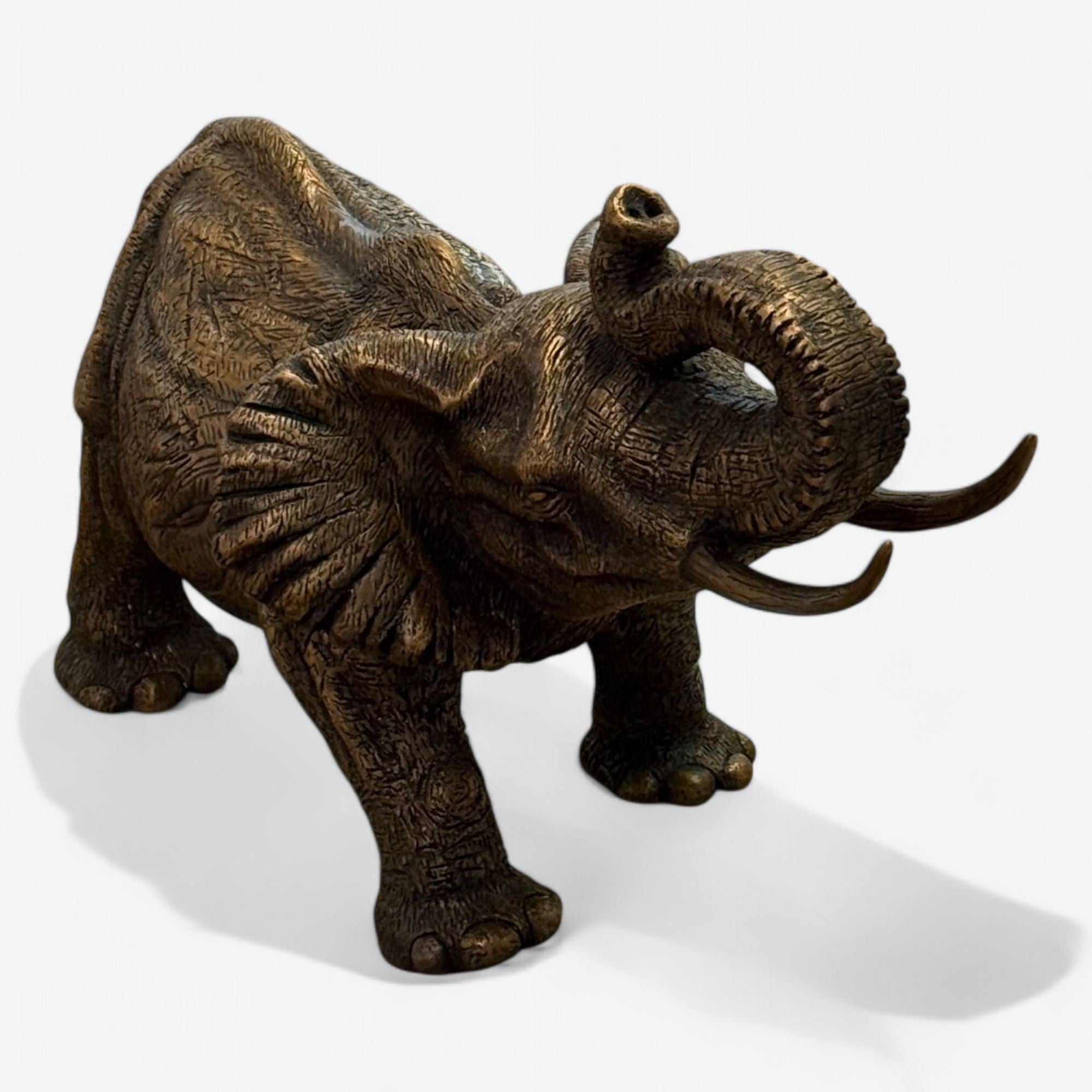 Modern African Elephant Sculpture, Hot Cast Bronze, American, 21st C.