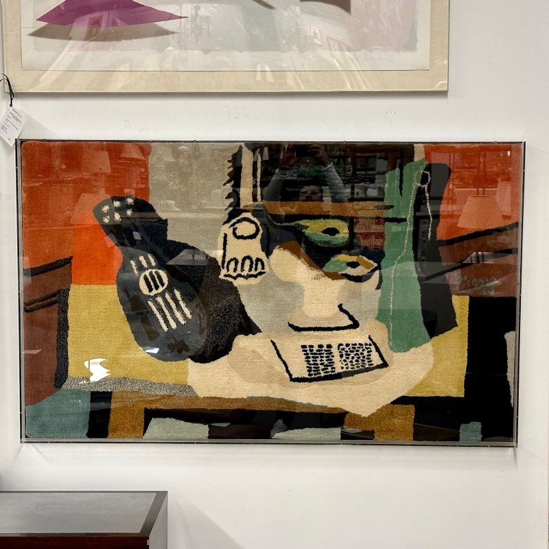 Framed Carpet, Picasso's 'Guitar, Glass, and Fruit Dish' Rug, Decorative Art