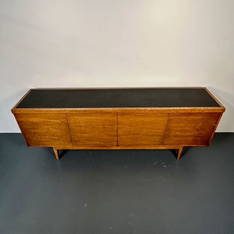 Mid-Century Modern Sideboard / Credenza, Rustic Provincial Cabinet, Slate Top