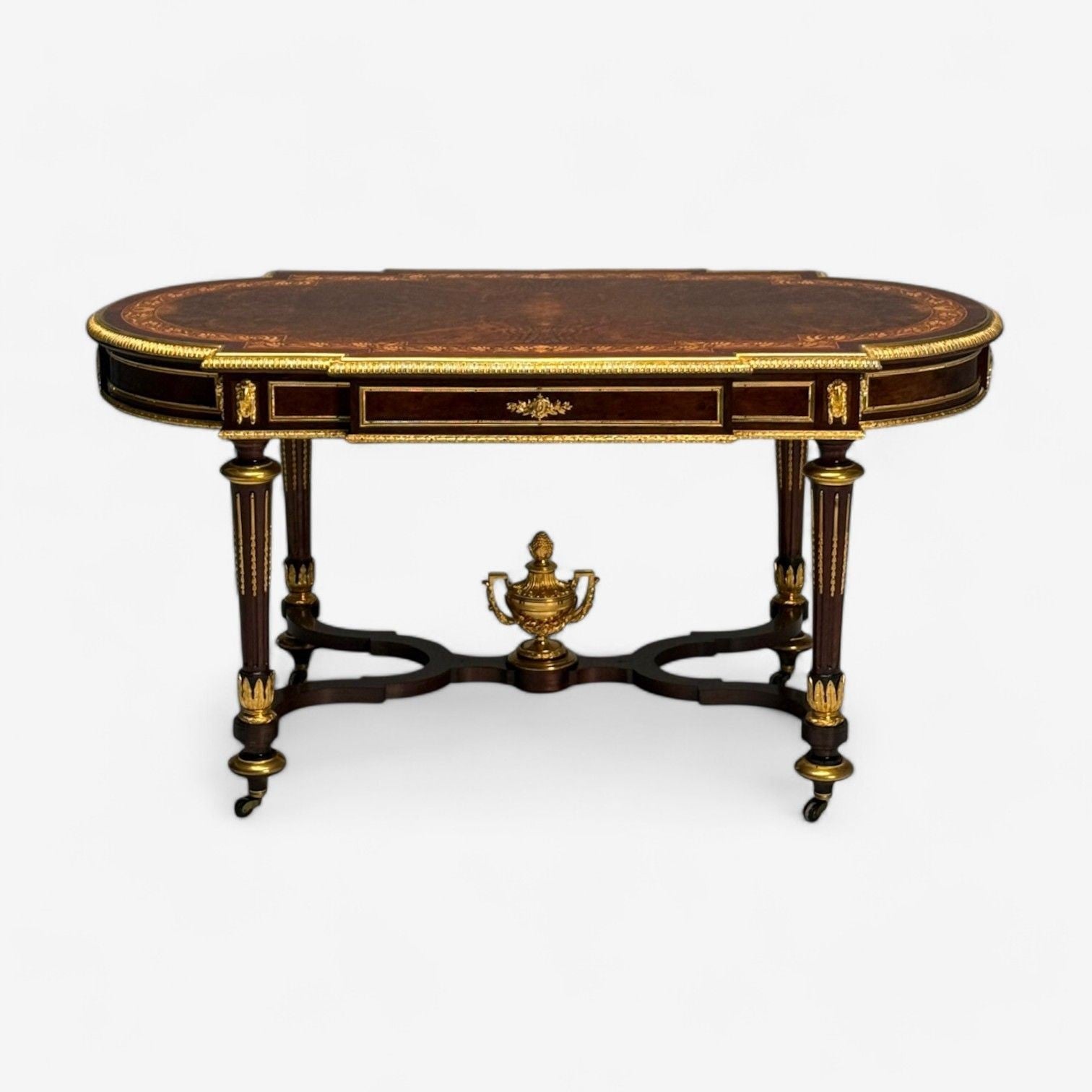 Napoleon III, Desk, Center Table, Bronze, Inlaid Tortoise, France, 19th Century