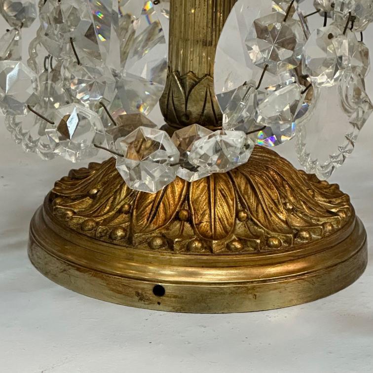 Louis XVI Style, Candelabras, Gilt Bronze, Crystal, France, 1930s