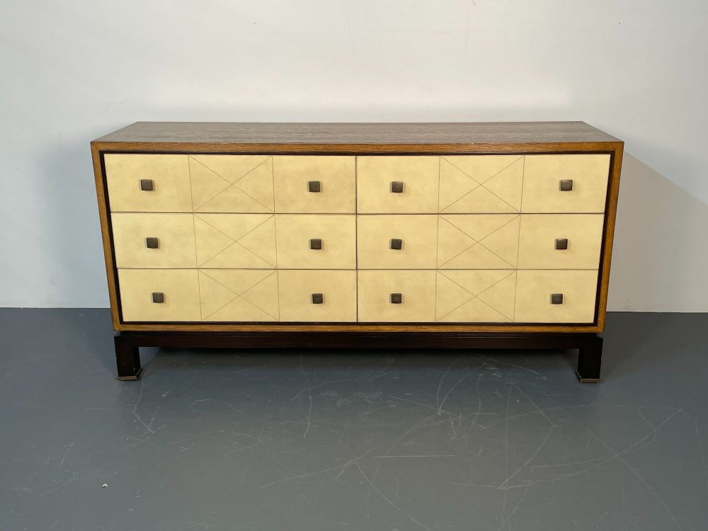 Mid-Century Modern Parzinger Style Parchment Dresser / Sideboard / Cabinet