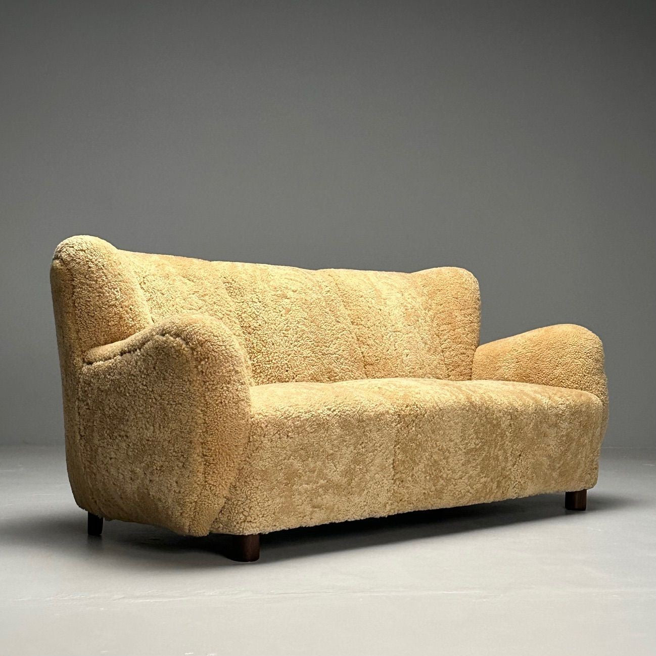 Cabinetmaker, Danish Mid-Century Modern, Sofa, Sheepskin, Oak, Denmark, 1940s