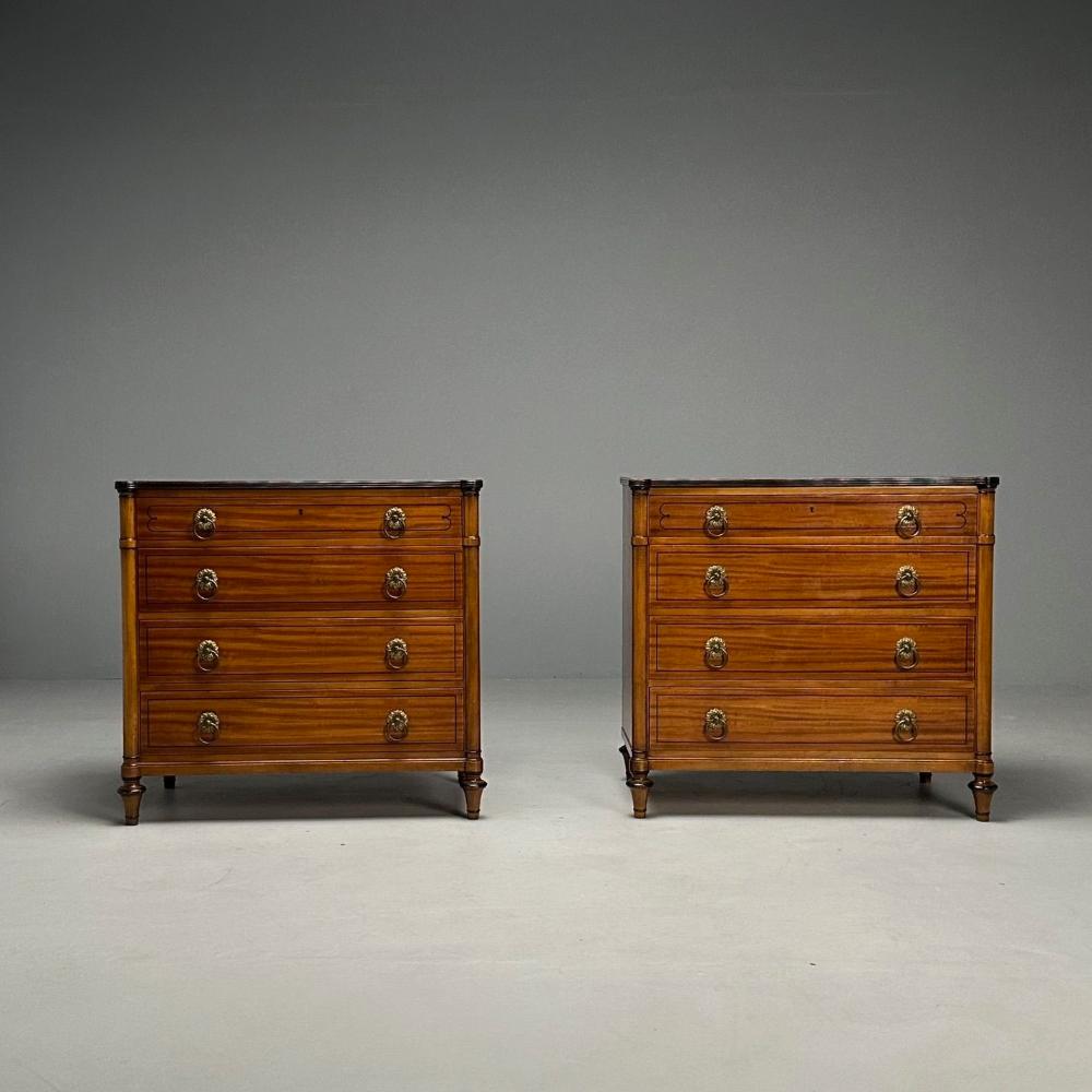 Kittinger, Regency, Commodes, Rosewood, Satinwood, Brass, USA, 1960s