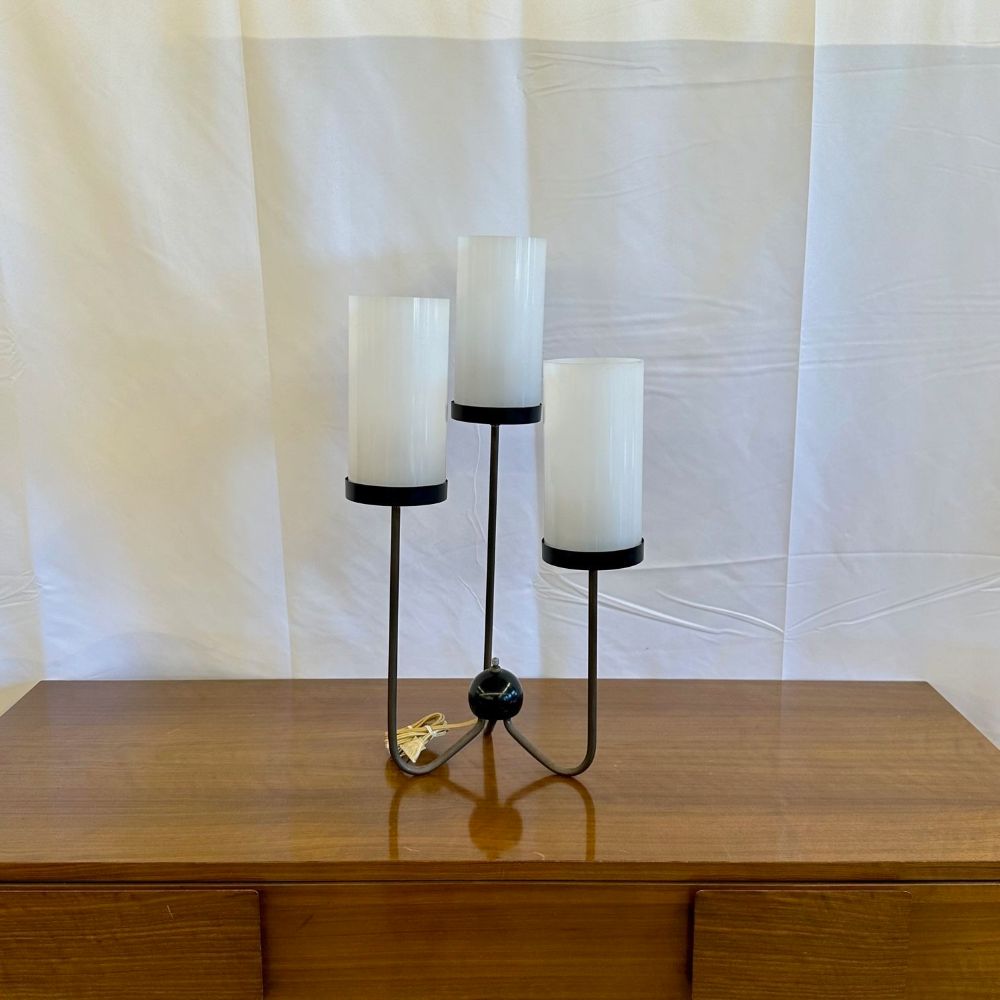 Pair of Large Mid-Century Modern Brass Table / Desk Lamps by Kurt Versen