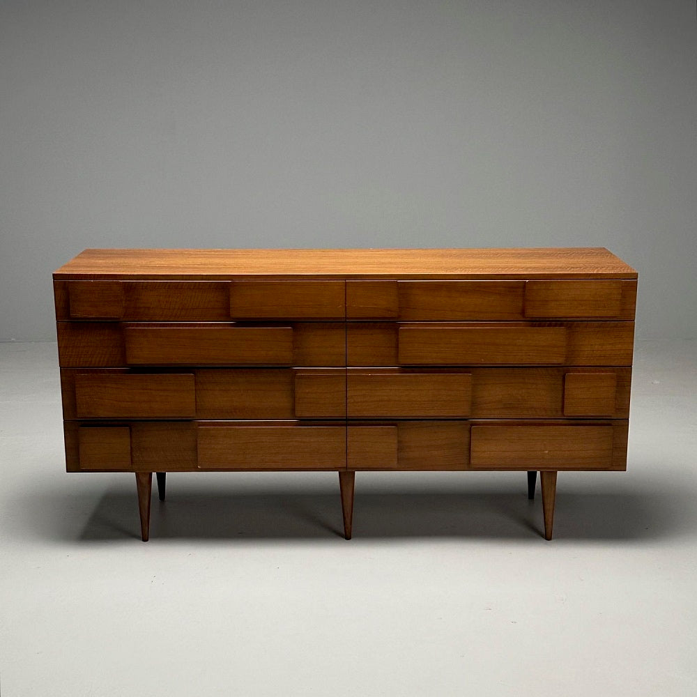 Gio Ponti, Singer & Sons, Italian Mid-Century Modern, Sculptural Dresser, Walnut