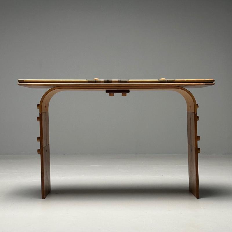 David Levy, American Studio, Mid-Century Modern, Game Table, Parquetry