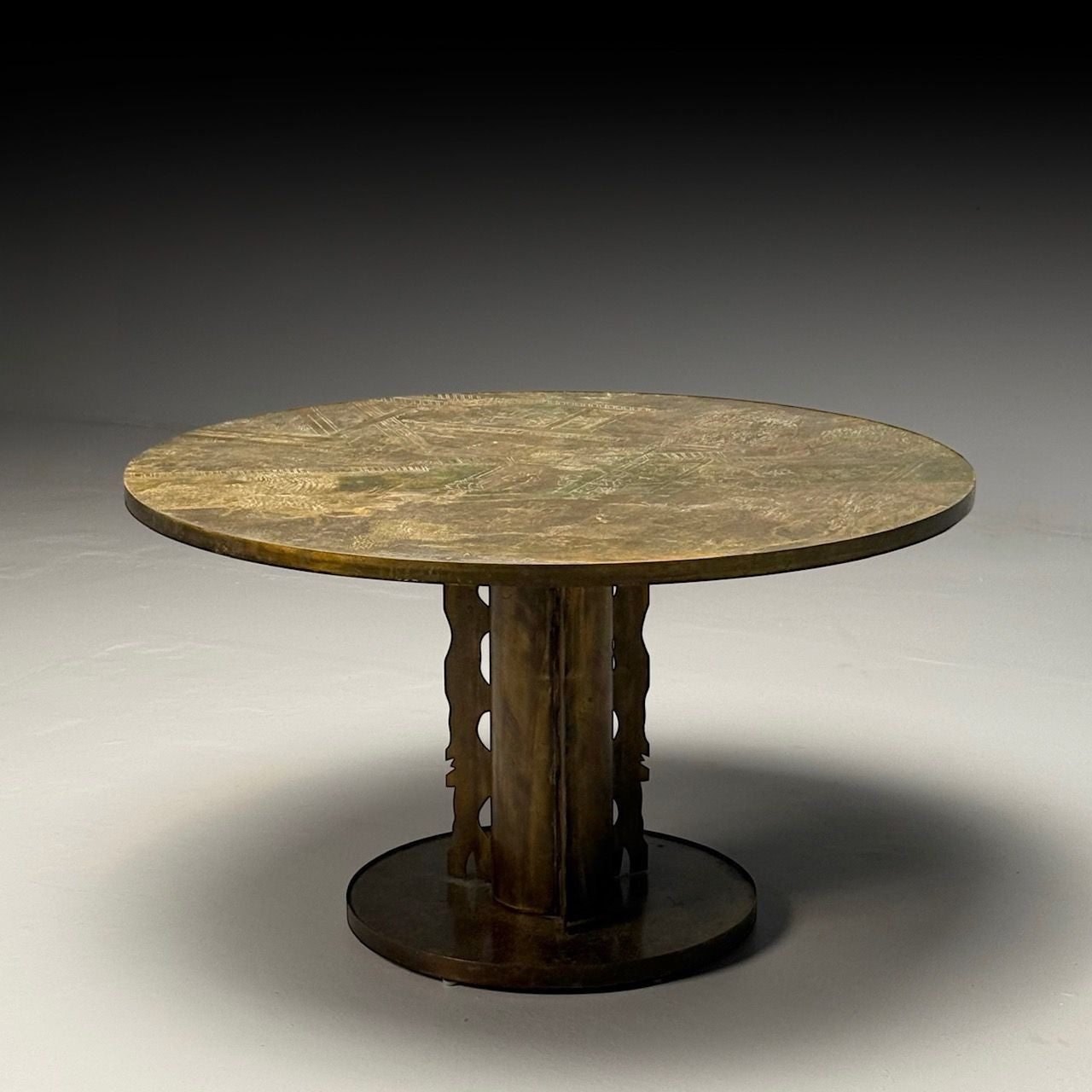 Philip & Kelvin LaVerne, Mid-Century Modern, Chan Center Table, Bronze, 1960s