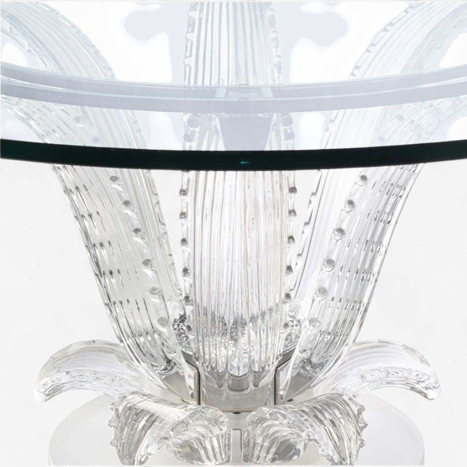 Lalique, Modern Cactus Center Table, Clear Crystal, 72" Glass, France, 1984