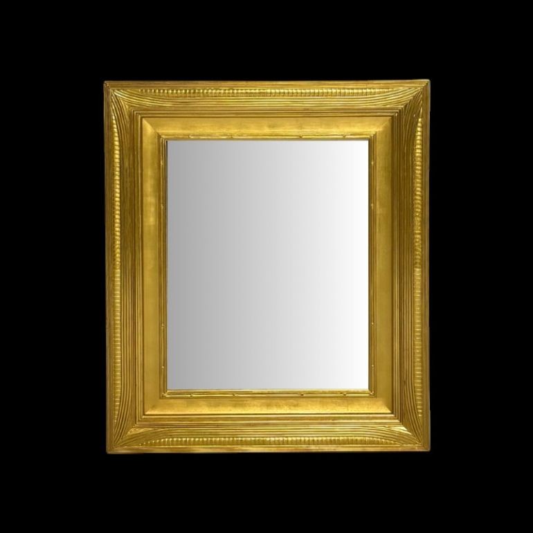 Hollywood Regency, Custom Giltwood Mirror, Water Gilt, Glass, USA, 21st C.