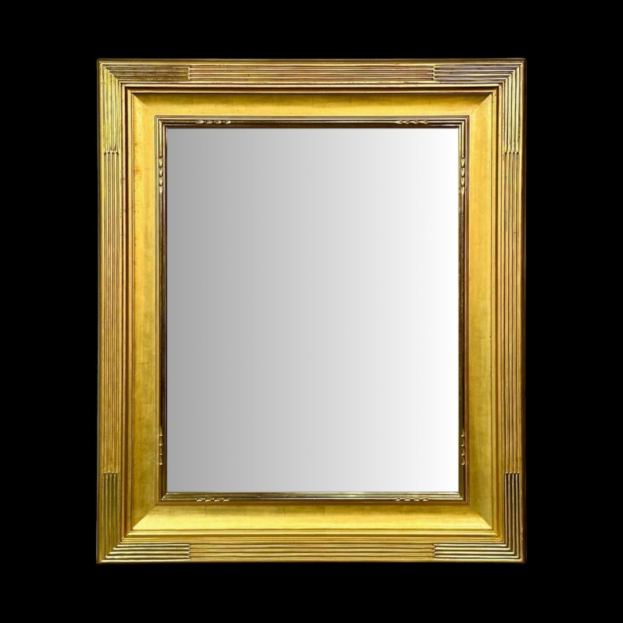 Hollywood Regency, Custom Rectangular Mirror, Carved Giltwood, Water Gilt, Mirror, USA, 21st C.