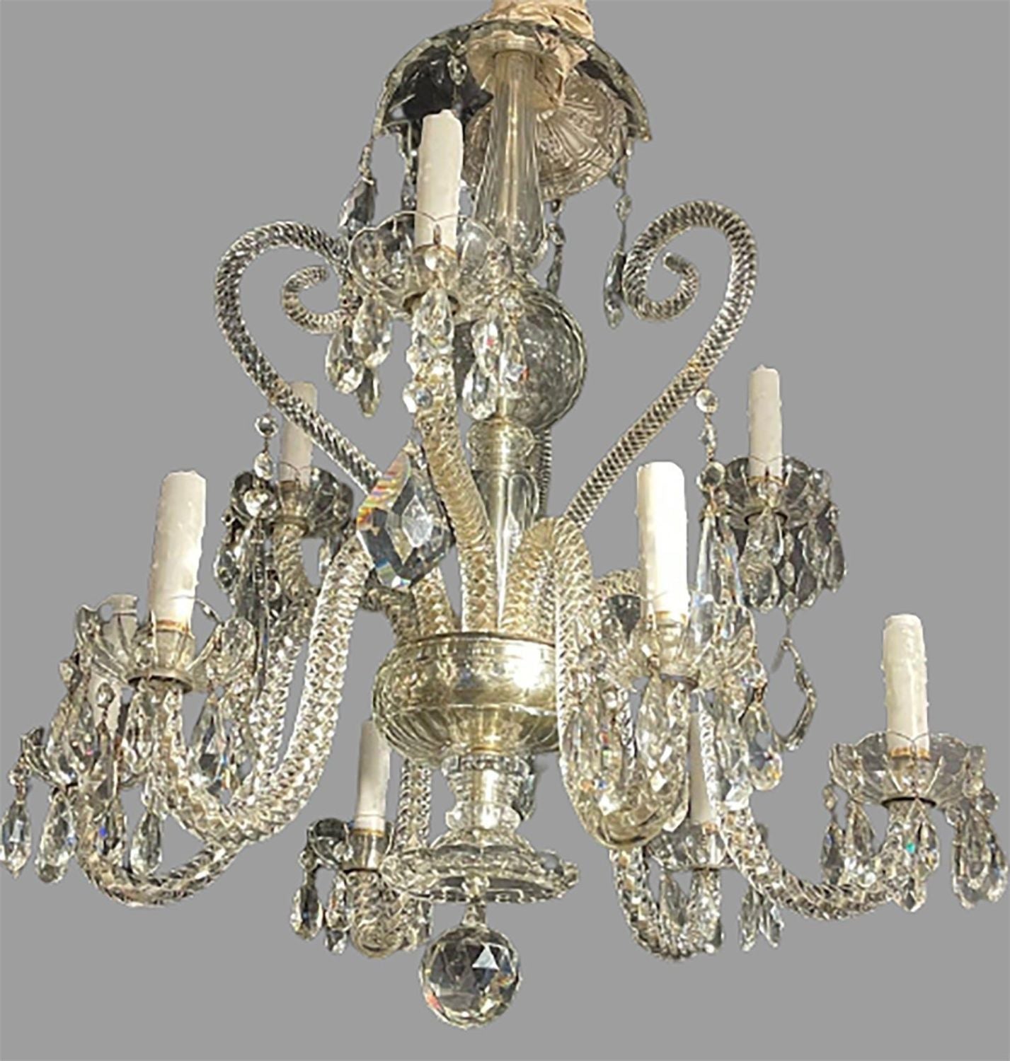 Fine Cut Crystal Venetian Style Chandelier