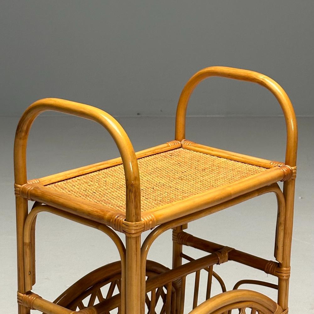 Swedish Mid-Century Modern, Magazine Rack, Bamboo, Rattan, Sweden, 1960s