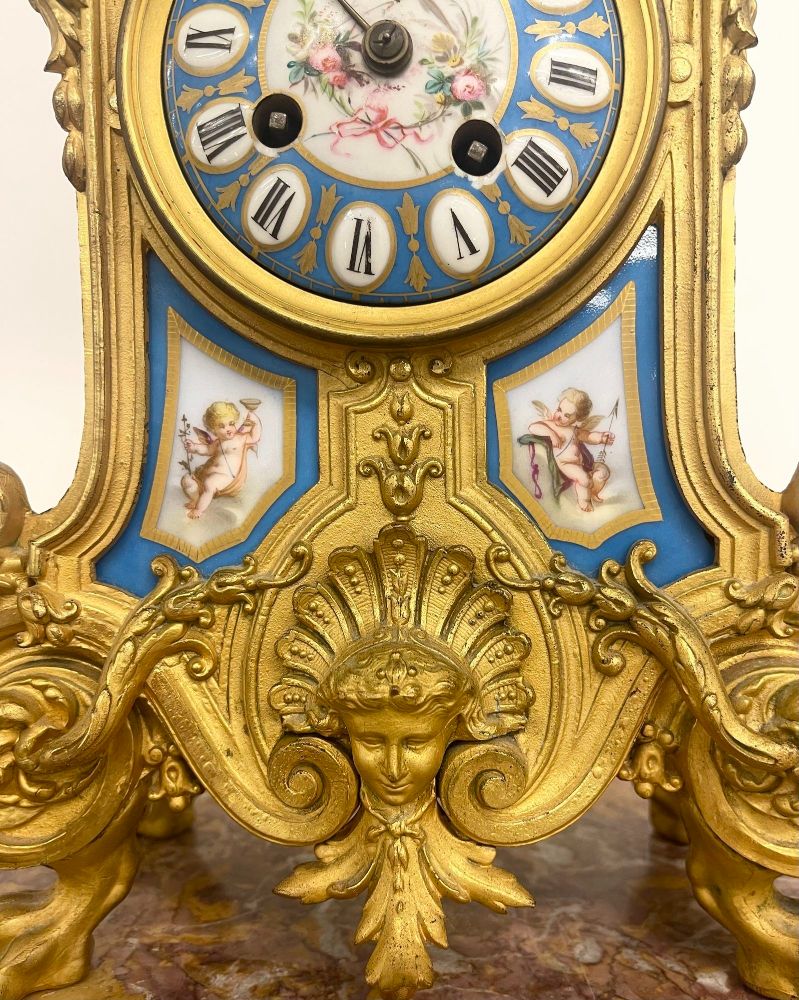 Louis XVI Dore Bronze Mantle Clock, Conrad Felsing, Berlin