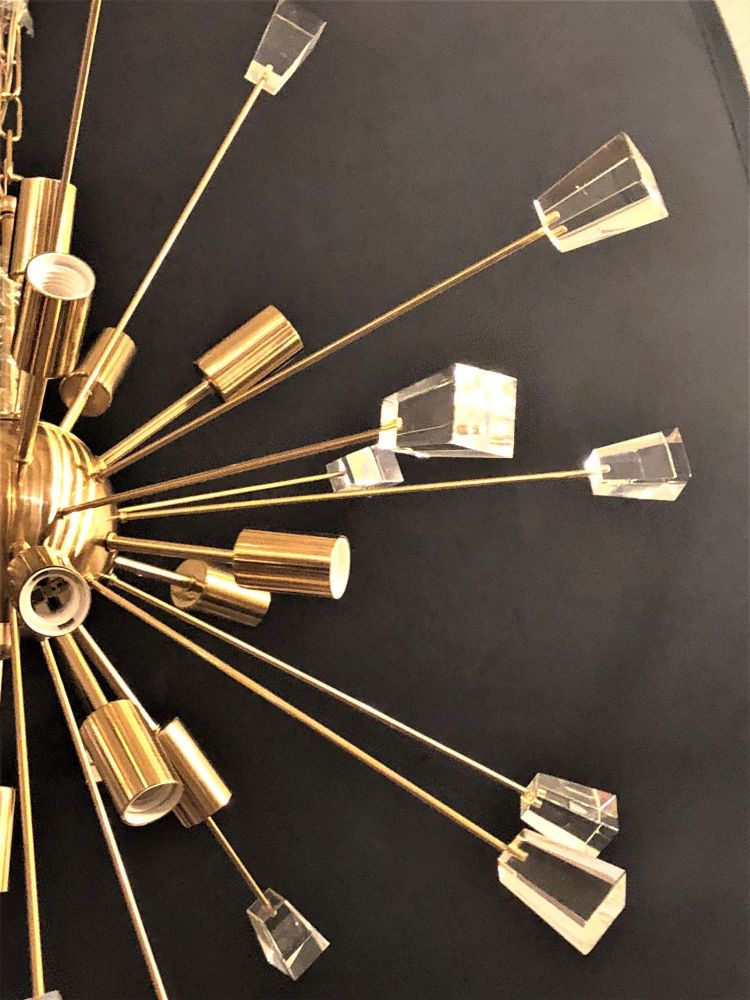 Mid-Century Modern Style Brass Eighteen-Light Sputnik Chandelier