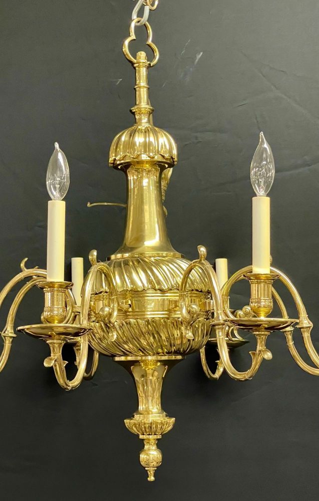 Bronze Georgian Style Chandelier having Eight Lights