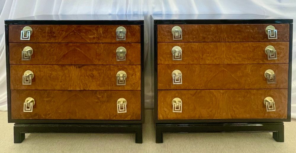 Pair of Mid-Century Modern Commodes, Chests by Renzo Rutili for John Stuart