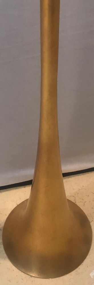 Gilt Metal Hollywood Regency Style Trumpet Standing or Tall Floor Lamp