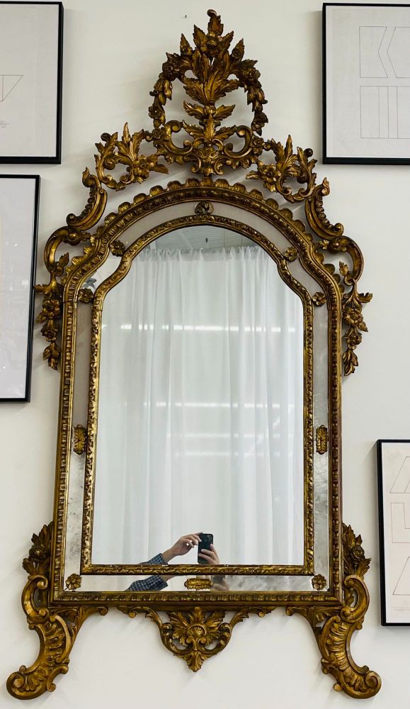 An Italian Gilt Wood Wall, Console or Pier Mirror