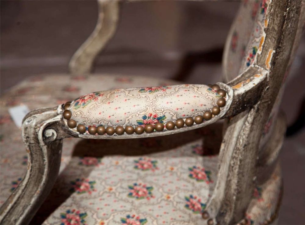 French, Painted Louis XIV Style Childs or Doll Armchair by Jansen