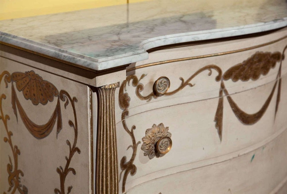 Pair of Marble-Top Commodes Stamped Jansen