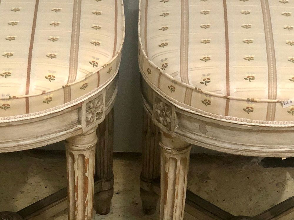 Pair of 18th Century French Musician's Chairs, Diminutive Chair or Stools