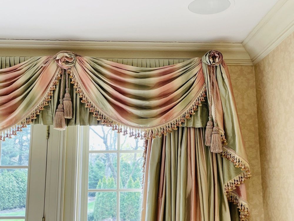 Scalamandre Window Treatments, Curtains, Drapery Rainbow Stripe, Fringed, Lined