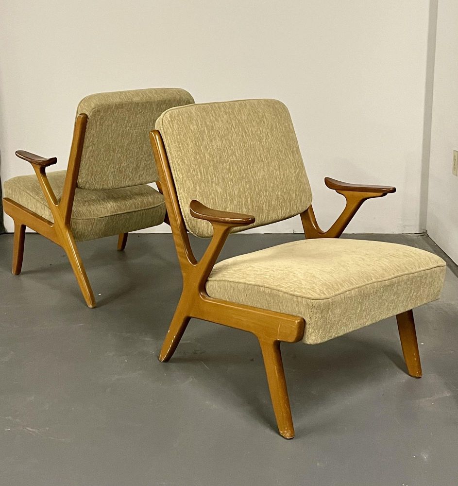 Pair of Mid-Century Modern Easy / Lounge / Arm Chairs, Sweden, 1960s, S. Makaryd