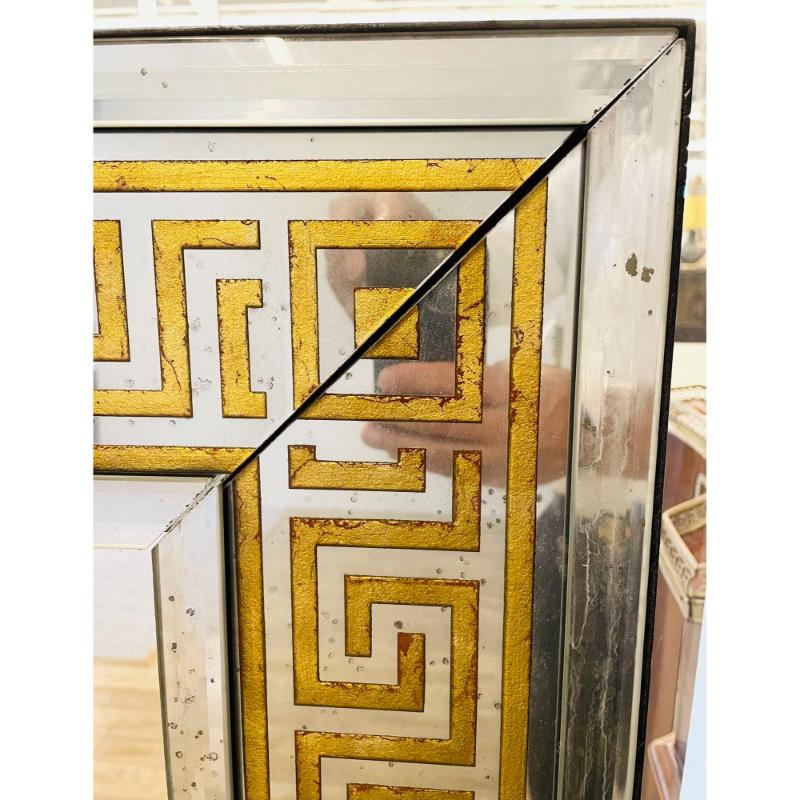 Contemporary, Hollywood Regency Style Greek Key Wall Mirrors, Etched Glass, 2024