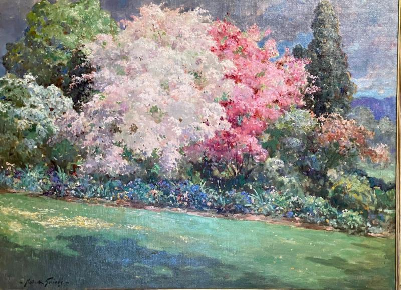 Abbott Fuller Graves, Oil on Canvas, Spring Garden, Kennebunkport, Christies NYC