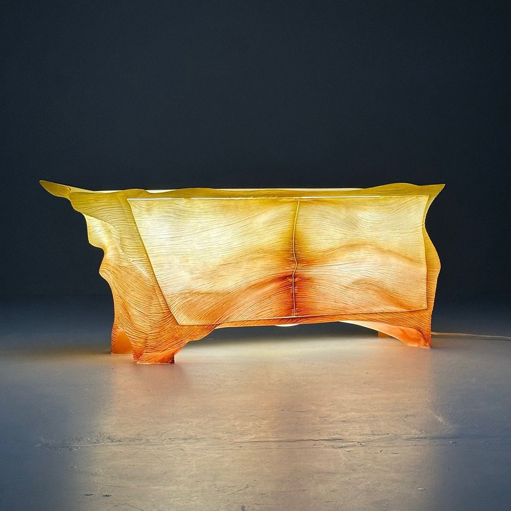 Marc Fish, Contemporary, Limited Edition Stratum Bar Cabinet, Resin, LED, 2020