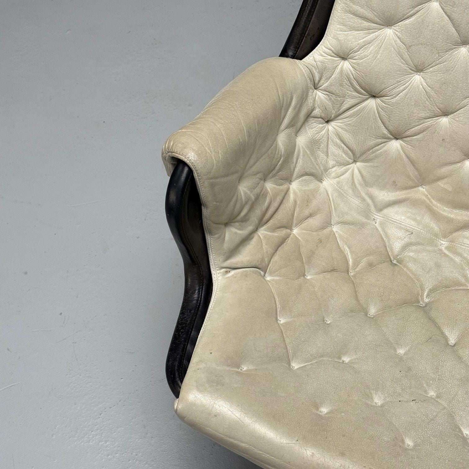 Bruno Mathsson, Dux, Mid-Century Modern, Jetson Swivel Chair, White Leather