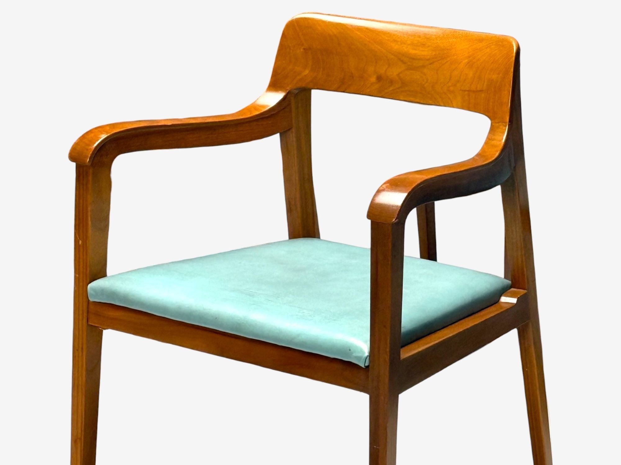 Edward Wormley, Dunbar, Six Riemerschmid Dining Chairs, Walnut, Leather, 1940s