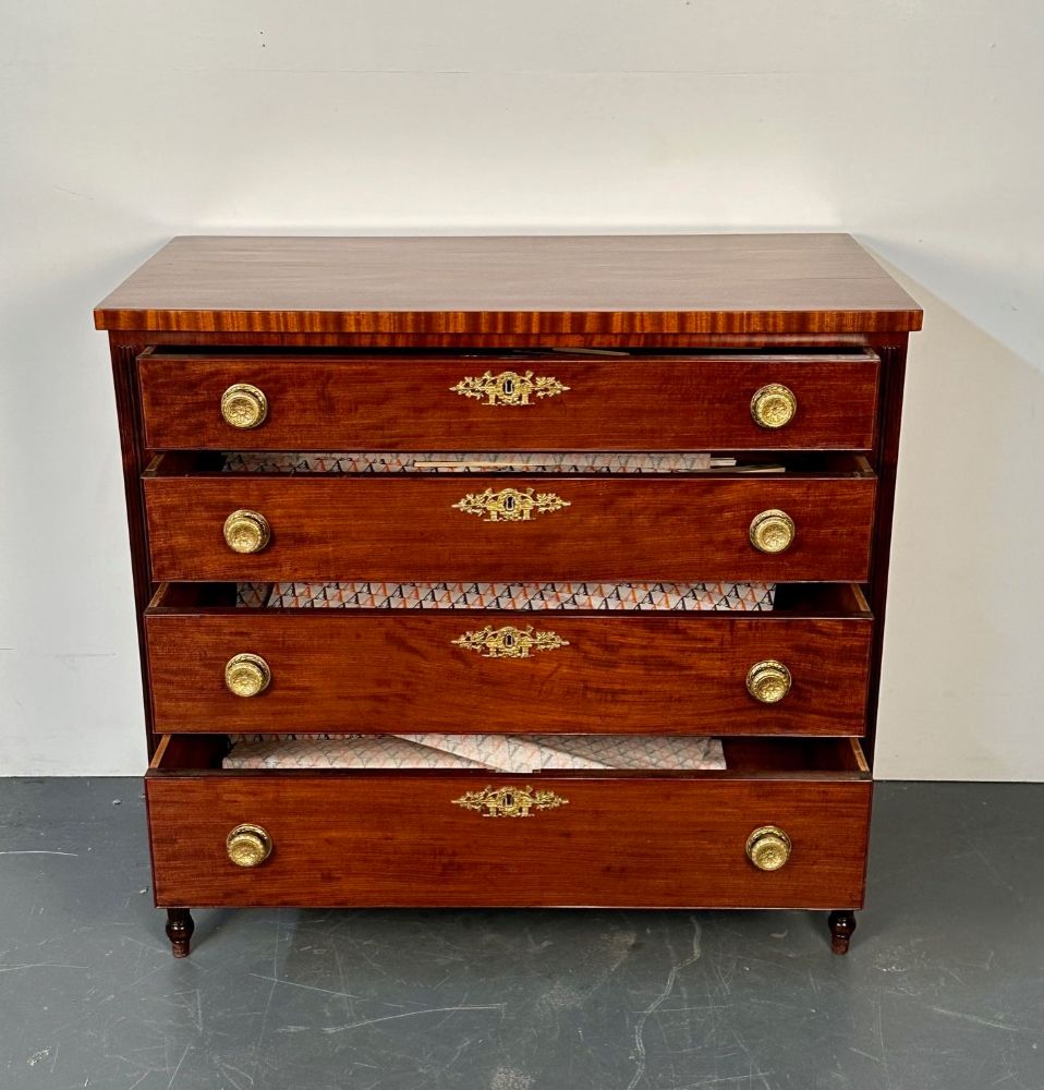 Polished 18th/19th Century Mahogany Chest, Dresser or Commode, Bronze Accents