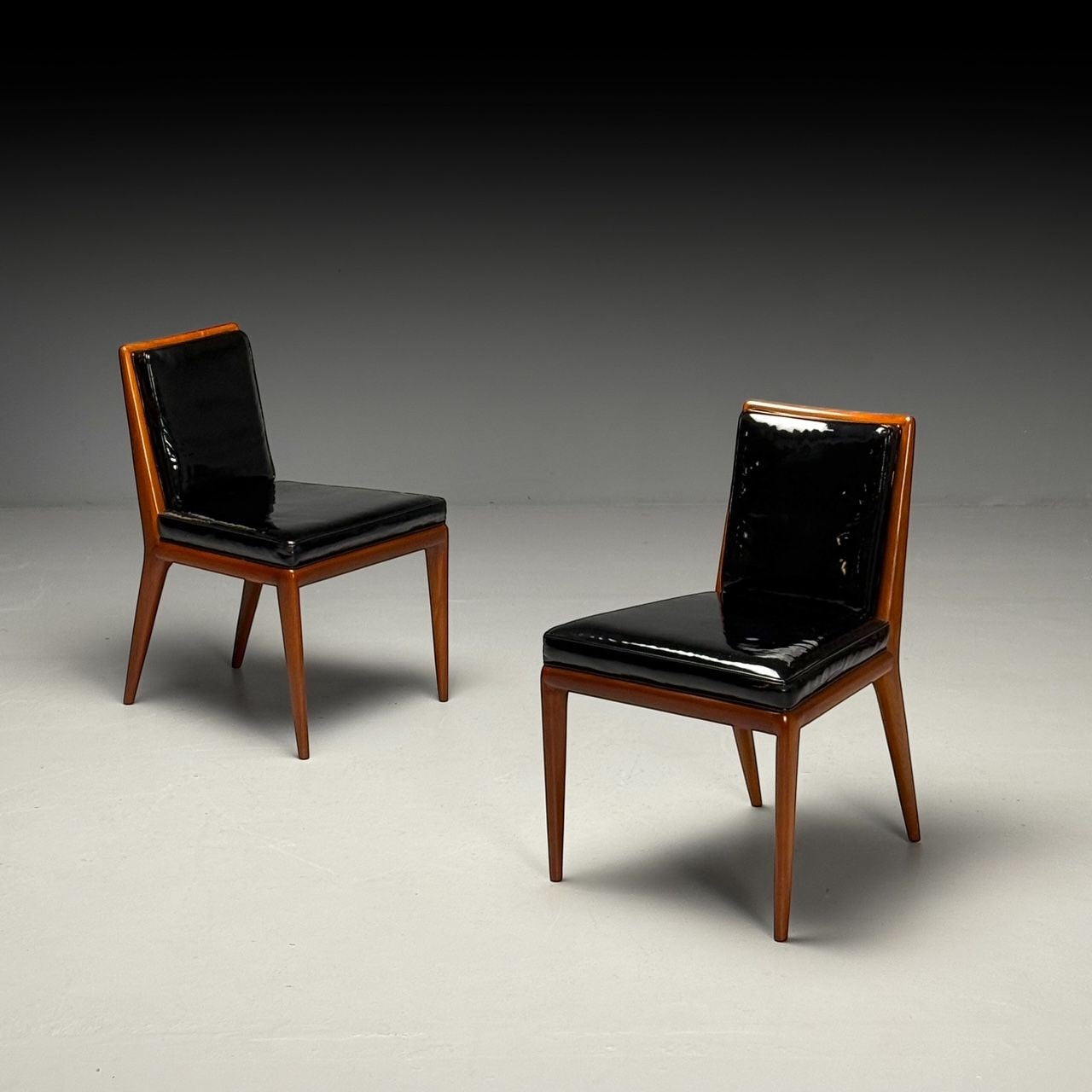 T.H. Robsjohn Gibbings, Widdicomb, Mid-Century Modern, Six Dining Chairs, Walnut