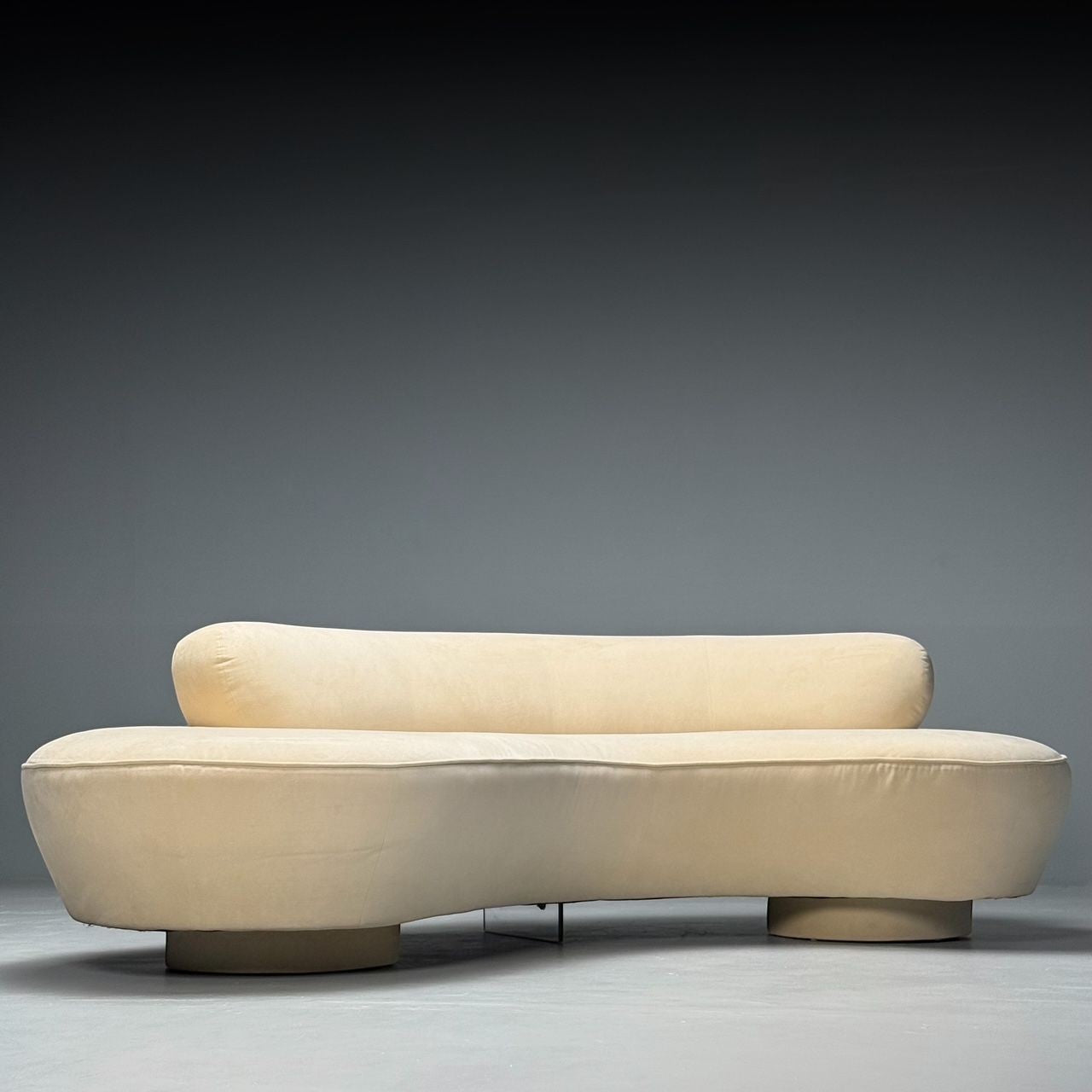 Vladimir Kagan, Directional, Mid-Century Modern, Serpentine Cloud Sofa, Velvet