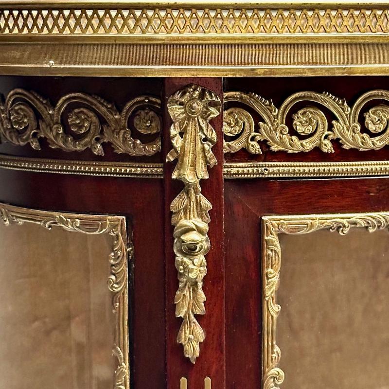 Louis XV Style, Curio Cabinet, Mahogany, Bronze, Glass, France, 1910s