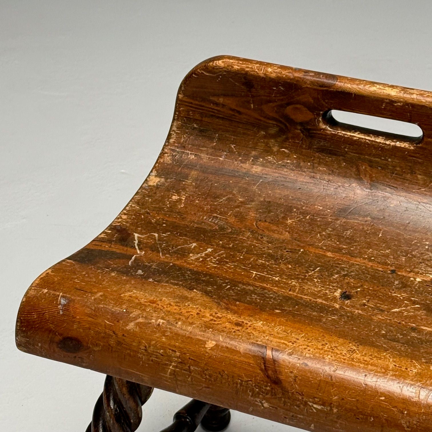 Swedish Mid-Century Modern, Provincial Milking Stool, Oak, Sweden, 1900s